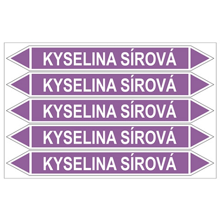 Značení potrubí, kyselina sírová